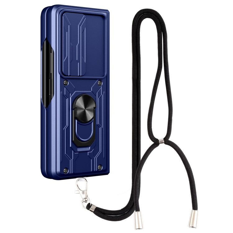 For Samsung Galaxy Z Fold4 Lanyard Slide Camshield Card Phone Case