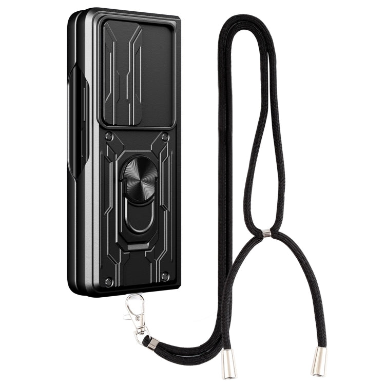 For Samsung Galaxy Z Fold4 Lanyard Slide Camshield Card Phone Case