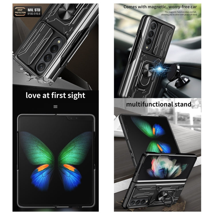 For Samsung Galaxy Z Fold4 Lanyard Slide Camshield Card Phone Case