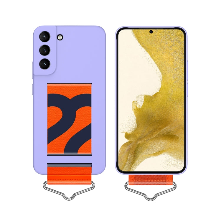 For Samsung Galaxy S22 5G Slim Wrist Strap Bracket PC Phone Case
