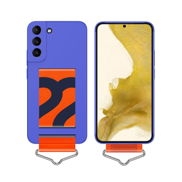 For Samsung Galaxy S22+ 5G Slim Wrist Strap Bracket PC Phone Case