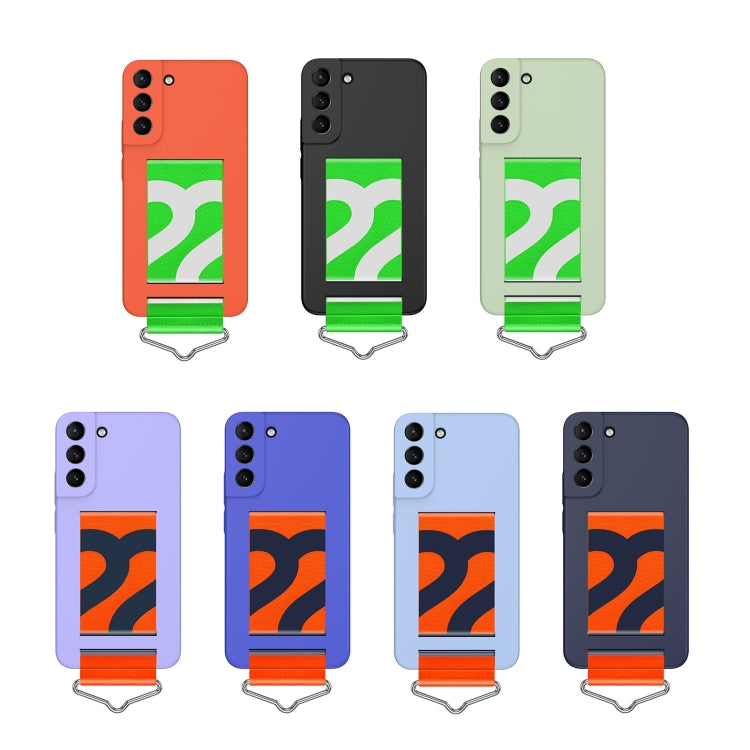 For Samsung Galaxy S22+ 5G Slim Wrist Strap Bracket PC Phone Case