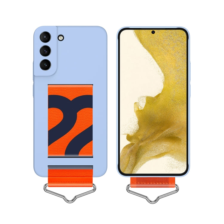 For Samsung Galaxy S22+ 5G Slim Wrist Strap Bracket PC Phone Case