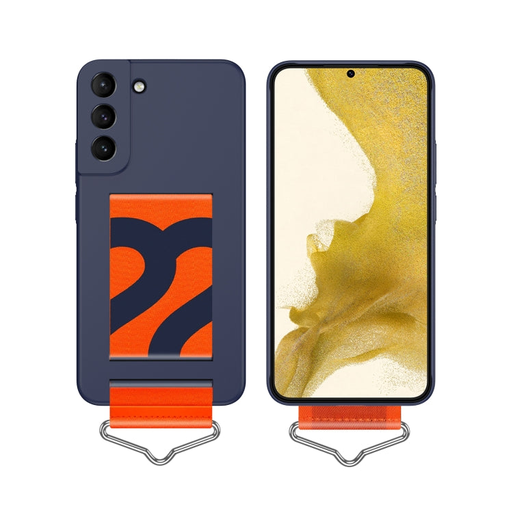 For Samsung Galaxy S22+ 5G Slim Wrist Strap Bracket PC Phone Case