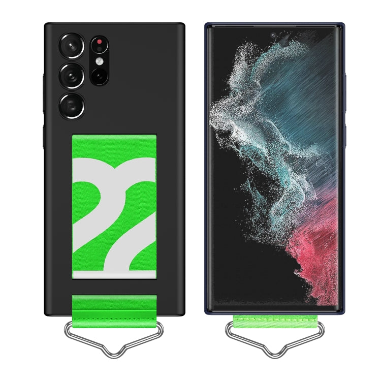 For Samsung Galaxy S22 Ultra 5G Slim Wrist Strap Bracket PC Phone Case