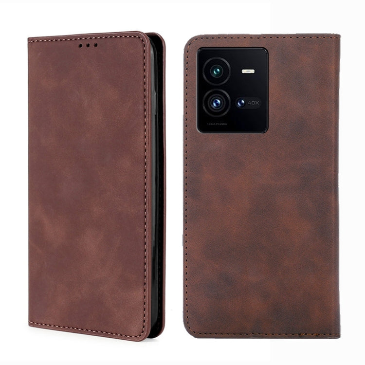 For vivo iQOO 10 Pro 5G Skin Feel Magnetic Horizontal Flip Leather Phone Case