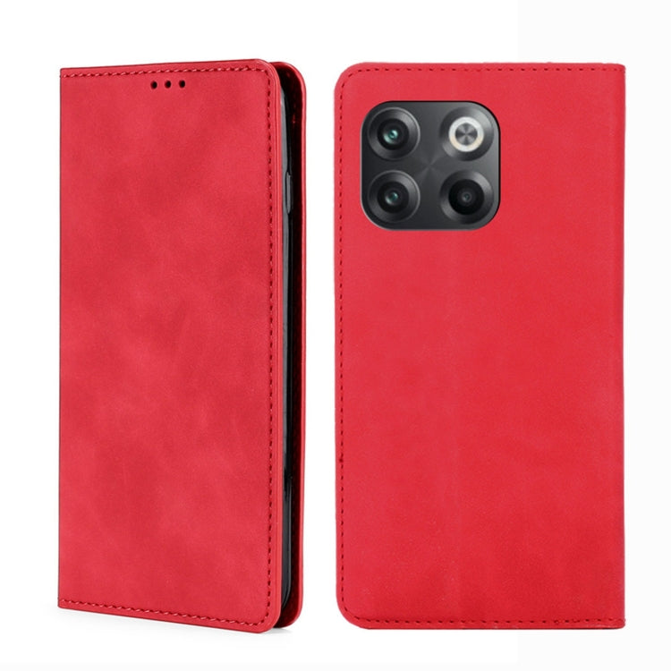 For OnePlus 10T Skin Feel Magnetic Horizontal Flip Leather Phone Case