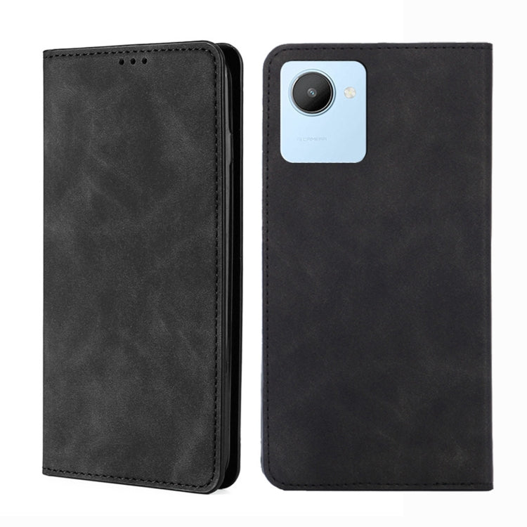 For Realme C30 4G/Narzo 50i Prime Skin Feel Magnetic Horizontal Flip Leather Phone Case