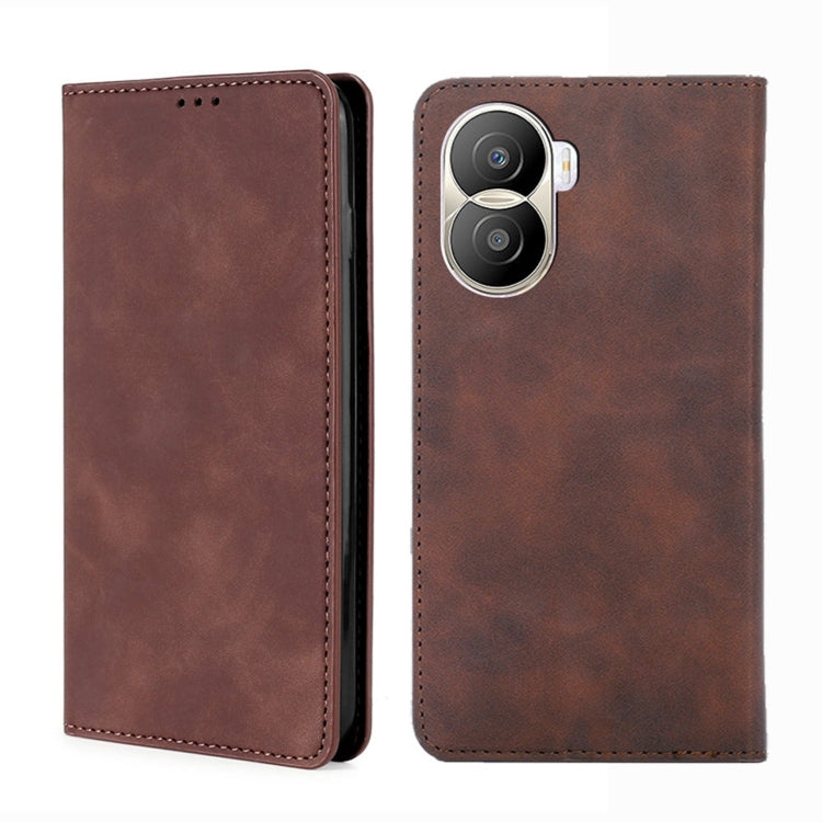 For Honor X40i Skin Feel Magnetic Horizontal Flip Leather Phone Case