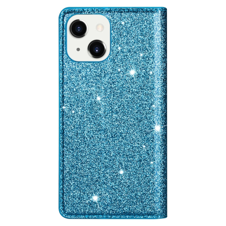 For iPhone 14 Ultrathin Glitter Magnetic Leather Case