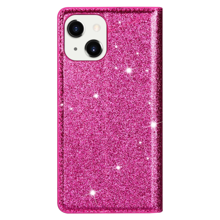 For iPhone 14 Ultrathin Glitter Magnetic Leather Case