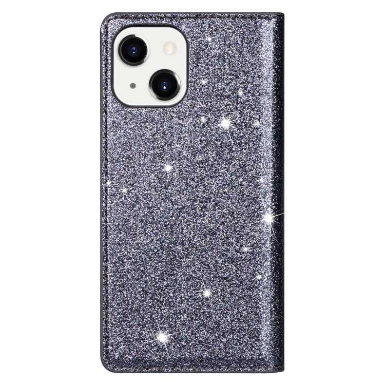 For iPhone 14 Ultrathin Glitter Magnetic Leather Case