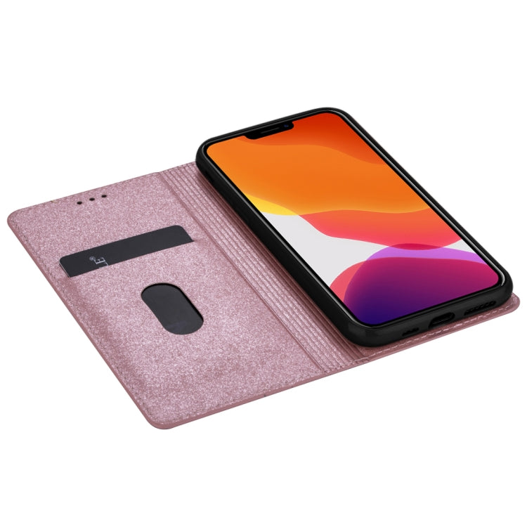 For iPhone 14 Ultrathin Glitter Magnetic Leather Case