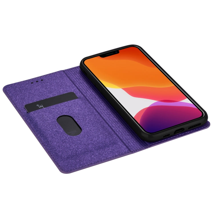 For iPhone 14 Ultrathin Glitter Magnetic Leather Case