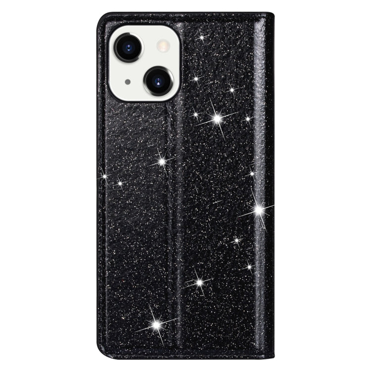 For iPhone 14 Ultrathin Glitter Magnetic Leather Case Max