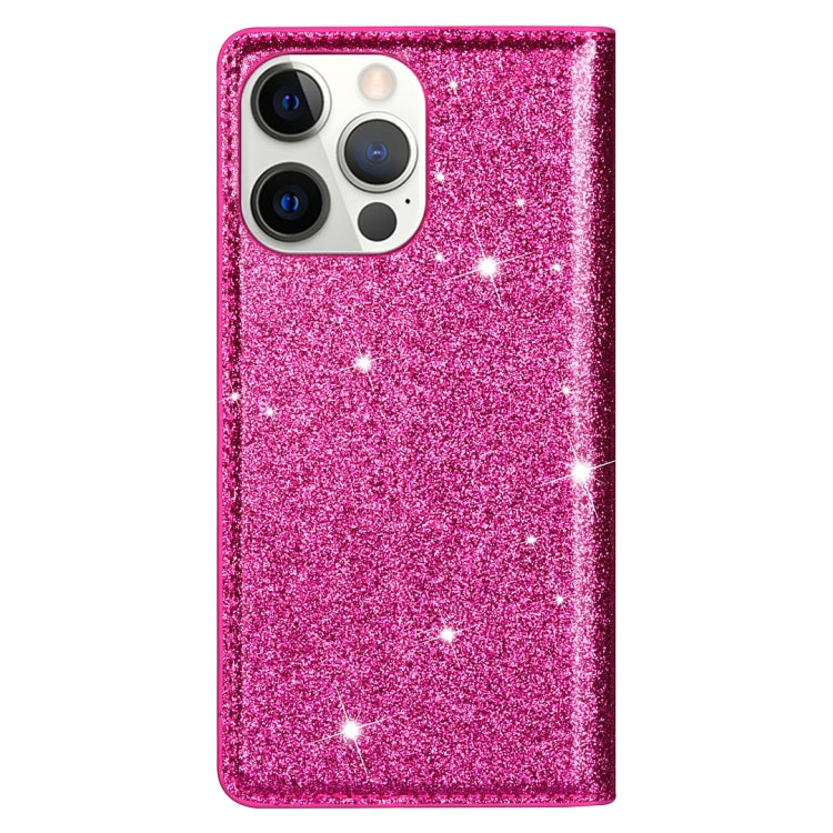 For iPhone 14 Pro Ultrathin Glitter Magnetic Leather Case