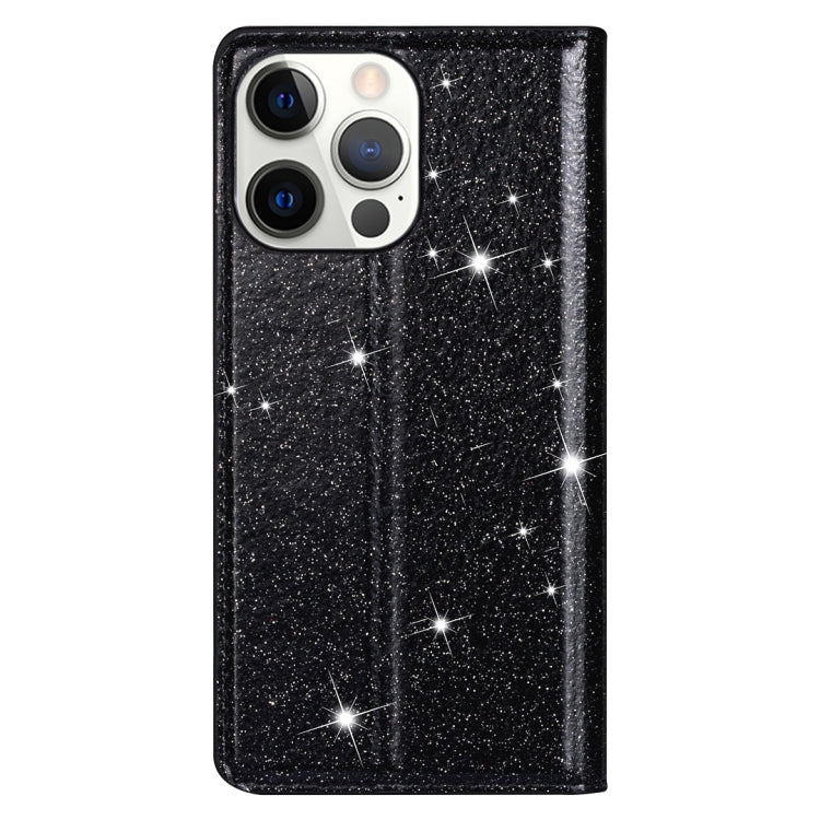 For iPhone 14 Pro Ultrathin Glitter Magnetic Leather Case