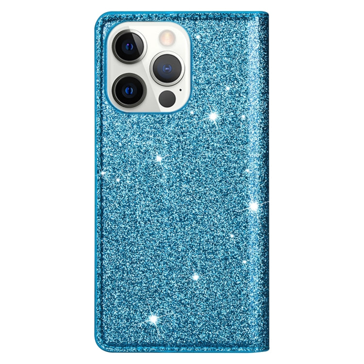 For iPhone 14 Pro Max Ultrathin Glitter Magnetic Leather Case
