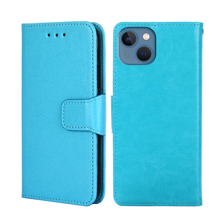 For iPhone 14 Crystal Texture Horizontal Flip Leather Phone Case