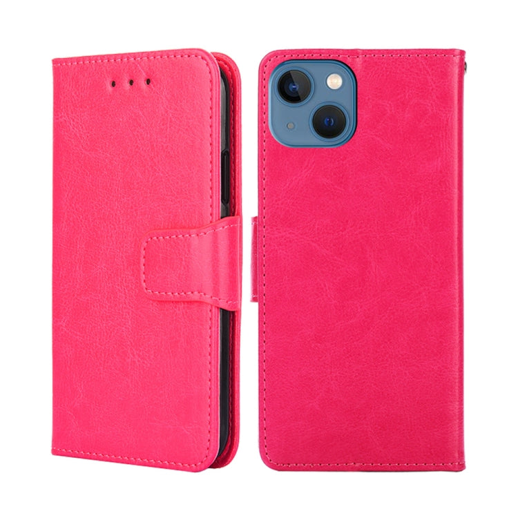 For iPhone 14 Crystal Texture Horizontal Flip Leather Phone Case