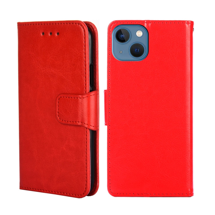 For iPhone 14 Plus Crystal Texture Horizontal Flip Leather Phone Case