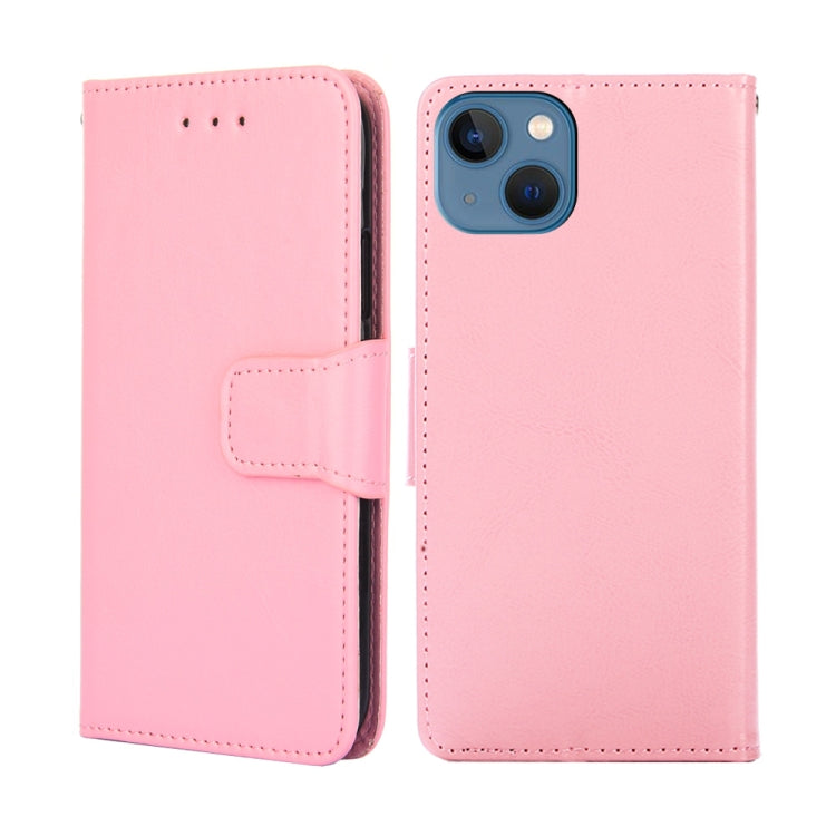 For iPhone 14 Plus Crystal Texture Horizontal Flip Leather Phone Case