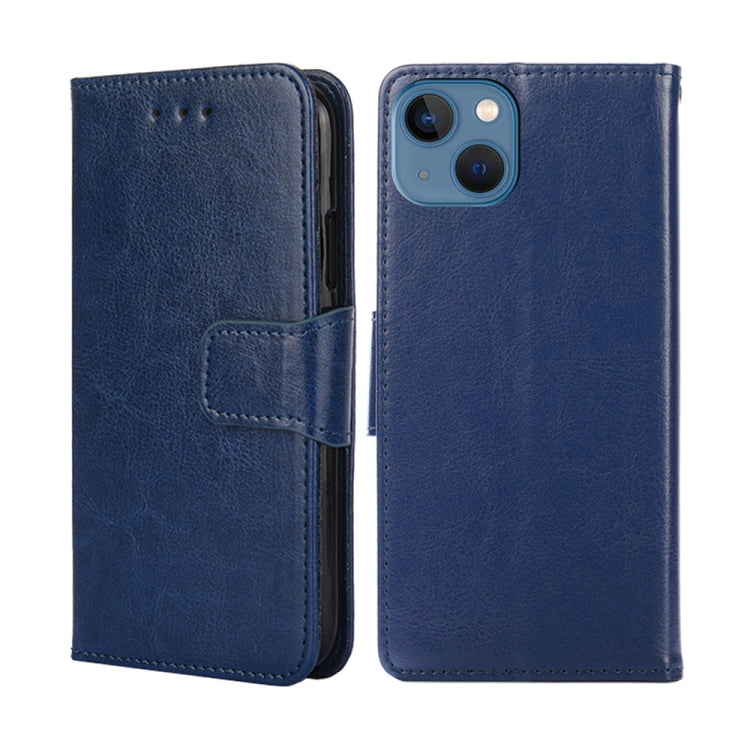 For iPhone 14 Plus Crystal Texture Horizontal Flip Leather Phone Case