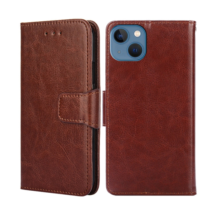 For iPhone 14 Plus Crystal Texture Horizontal Flip Leather Phone Case