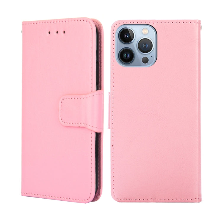 For iPhone 14 Pro Crystal Texture Horizontal Flip Leather Phone Case
