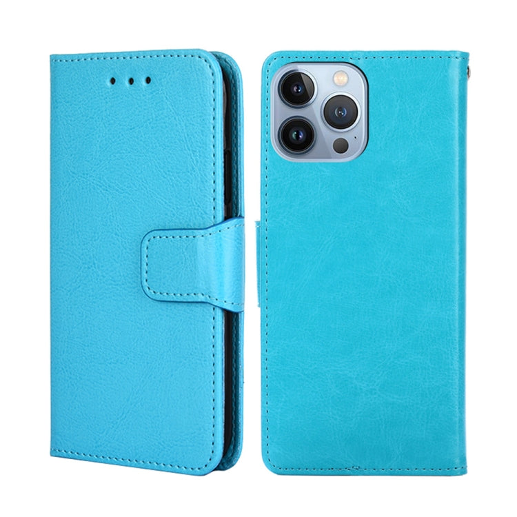 For iPhone 14 Pro Crystal Texture Horizontal Flip Leather Phone Case