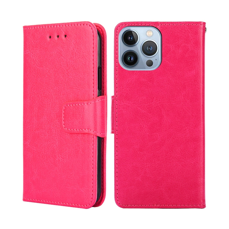 For iPhone 14 Pro Crystal Texture Horizontal Flip Leather Phone Case