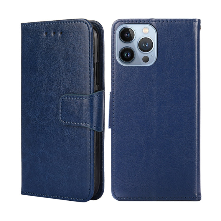 For iPhone 14 Pro Crystal Texture Horizontal Flip Leather Phone Case