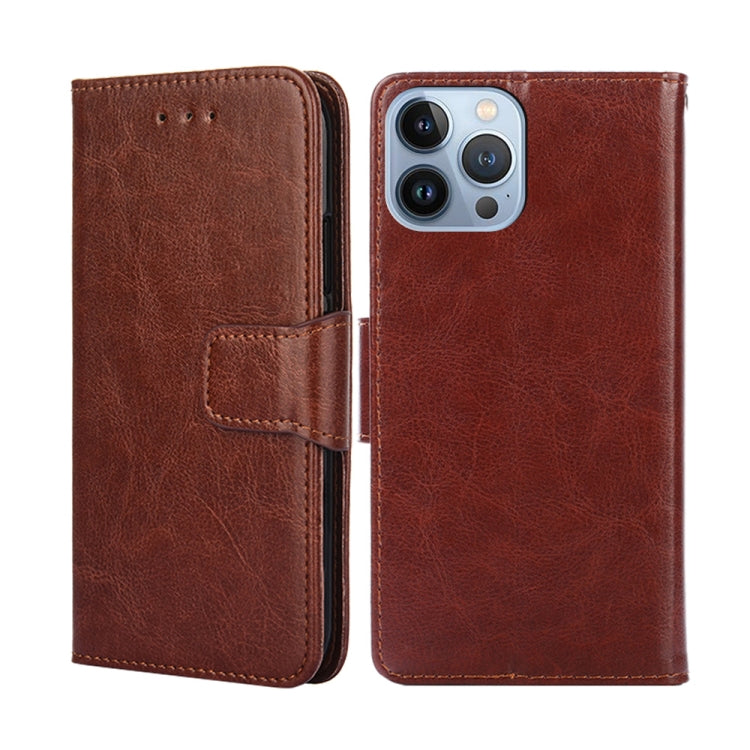 For iPhone 14 Pro Crystal Texture Horizontal Flip Leather Phone Case