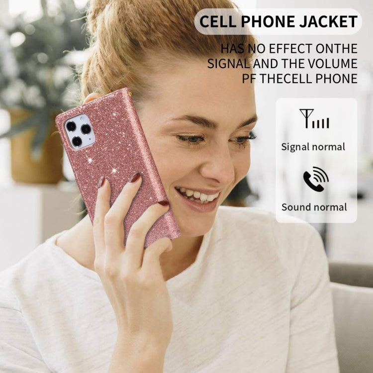 For iPhone 14 Pro Multi-card Slots Laser Carving Glitter Zipper Leather Case