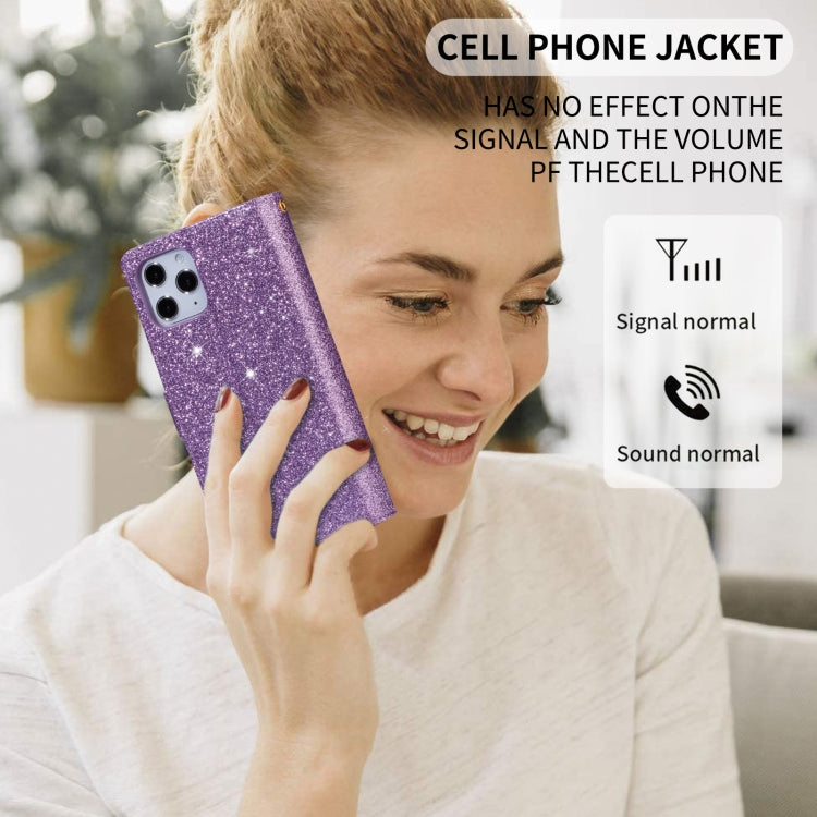 For iPhone 14 Pro Max Multi-card Slots Laser Carving Glitter Zipper Leather Case