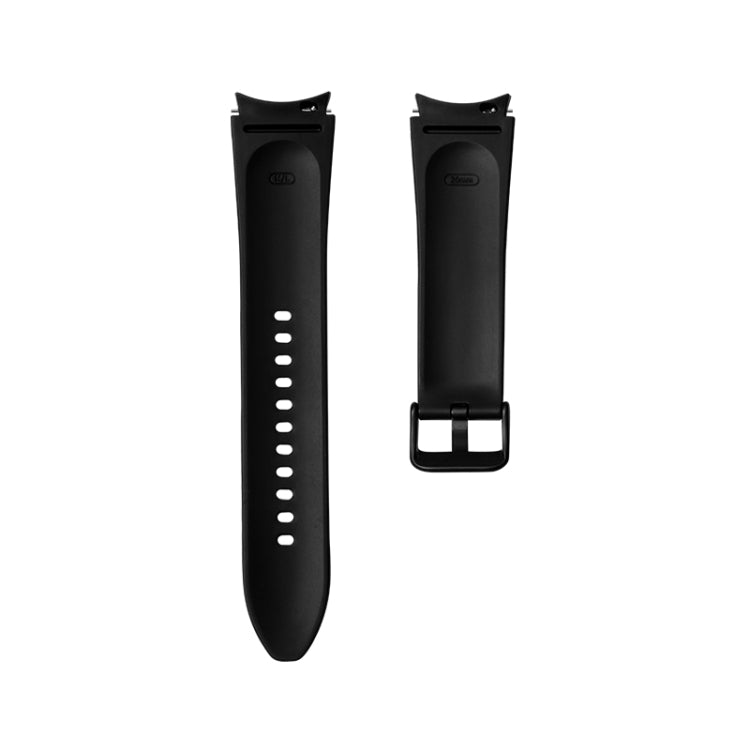 For Samsung Galaxy Watch5 Pro 45mm/5 44mm/5 40mm Silicone + Leather Black Buckle Watch Band