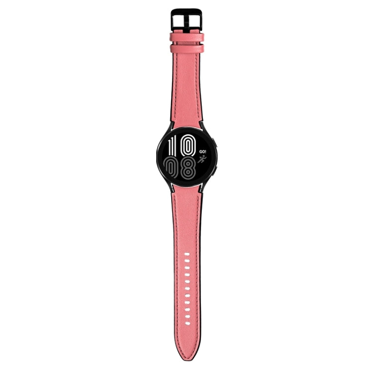 For Samsung Galaxy Watch5 Pro 45mm/5 44mm/5 40mm Silicone + Leather Black Buckle Watch Band