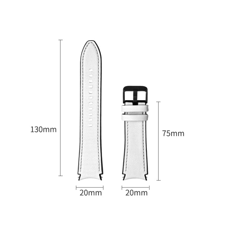 For Samsung Galaxy Watch5 Pro 45mm/5 44mm/5 40mm Silicone + Leather Black Buckle Watch Band