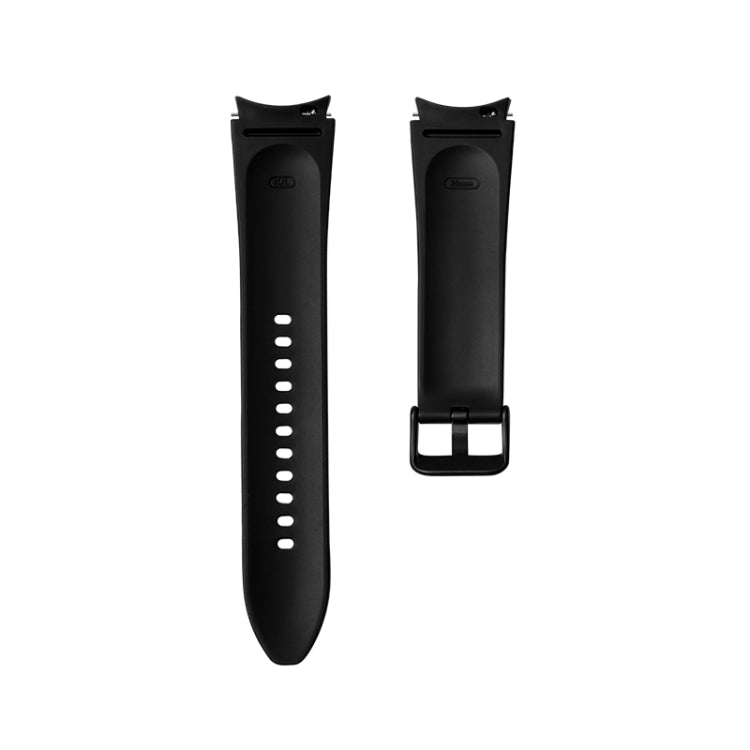 For Samsung Galaxy Watch5 Pro 45mm/5 44mm/5 40mm Silicone + Leather Black Buckle Watch Band