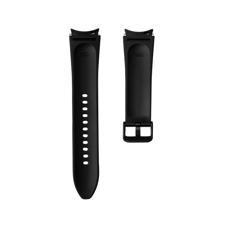 For Samsung Galaxy Watch5 Pro 45mm/5 44mm/5 40mm Silicone + Leather Black Buckle Watch Band