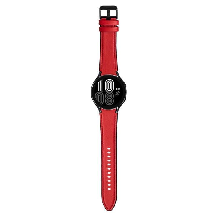 For Samsung Galaxy Watch5 Pro 45mm/5 44mm/5 40mm Silicone + Leather Black Buckle Watch Band