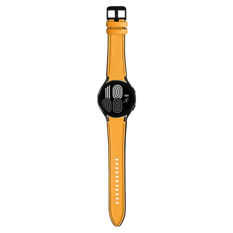 For Samsung Galaxy Watch5 Pro 45mm/5 44mm/5 40mm Silicone + Leather Black Buckle Watch Band