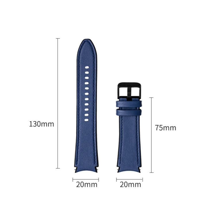 For Samsung Galaxy Watch5 Pro 45mm/5 44mm/5 40mm Silicone + Leather Black Buckle Watch Band