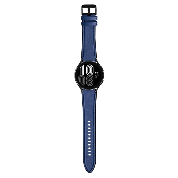 For Samsung Galaxy Watch5 Pro 45mm/5 44mm/5 40mm Silicone + Leather Black Buckle Watch Band