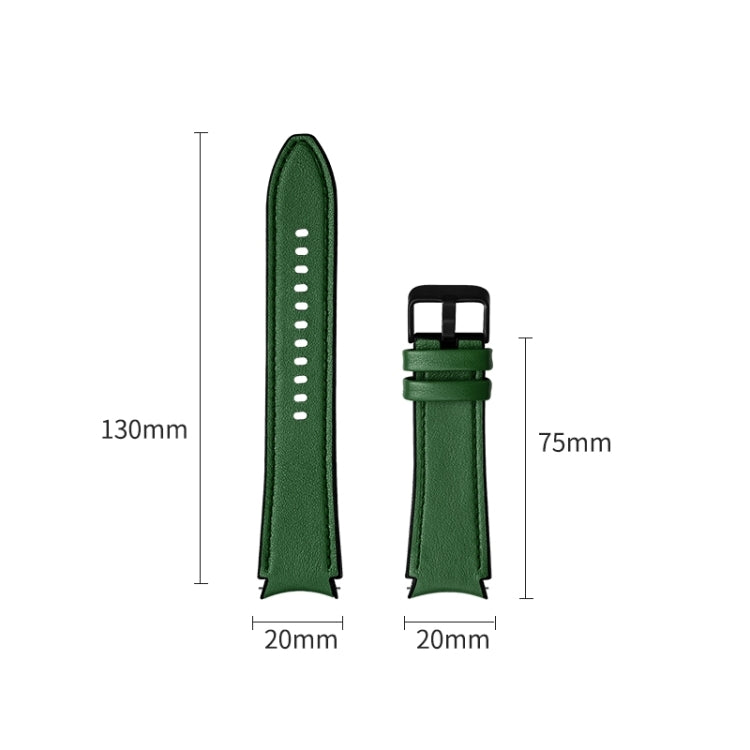 For Samsung Galaxy Watch5 Pro 45mm/5 44mm/5 40mm Silicone + Leather Black Buckle Watch Band