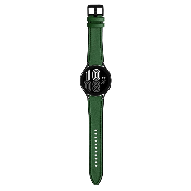 For Samsung Galaxy Watch5 Pro 45mm/5 44mm/5 40mm Silicone + Leather Black Buckle Watch Band