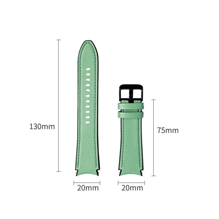 For Samsung Galaxy Watch5 Pro 45mm/5 44mm/5 40mm Silicone + Leather Black Buckle Watch Band