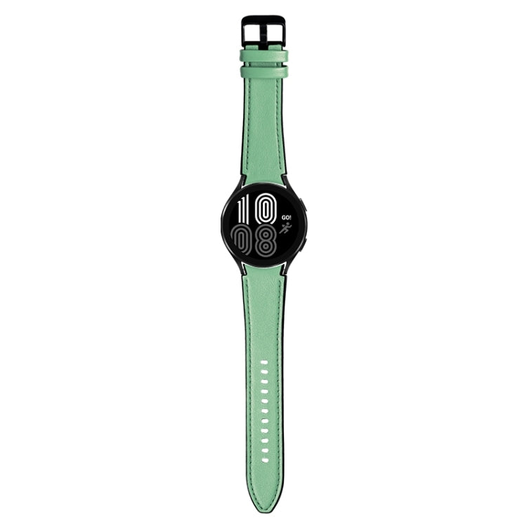 For Samsung Galaxy Watch5 Pro 45mm/5 44mm/5 40mm Silicone + Leather Black Buckle Watch Band