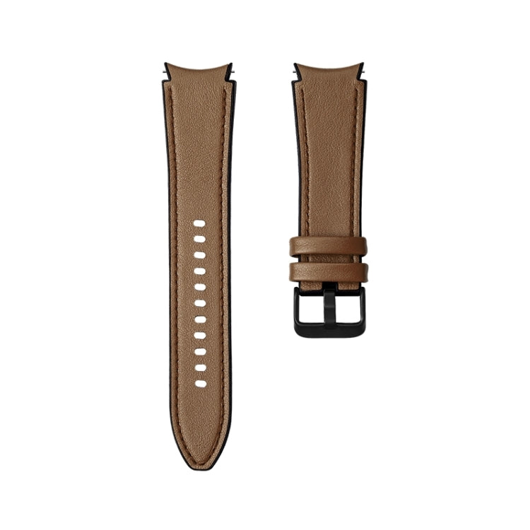 For Samsung Galaxy Watch5 Pro 45mm/5 44mm/5 40mm Silicone + Leather Black Buckle Watch Band