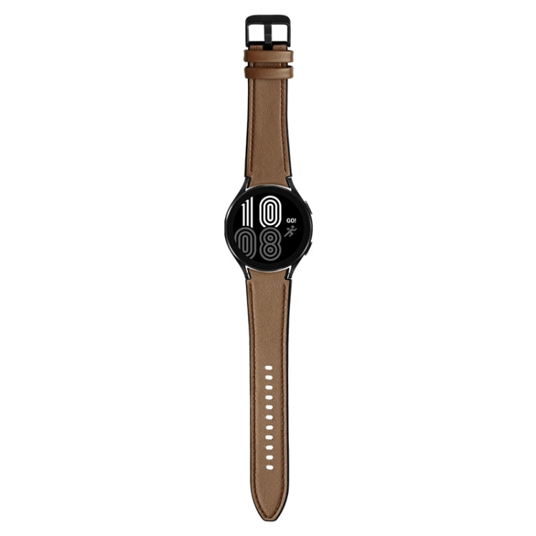 For Samsung Galaxy Watch5 Pro 45mm/5 44mm/5 40mm Silicone + Leather Black Buckle Watch Band